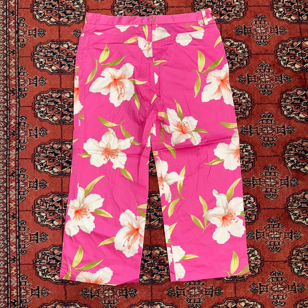 Ralph Lauren 10 Bright Pink Floral Print‎ SUMMER Pants - Picture 4 of 6